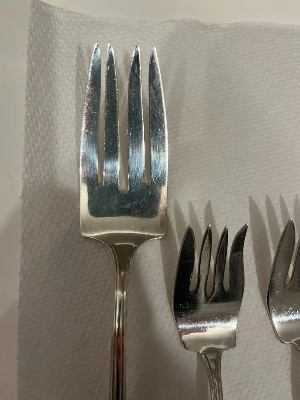 Vintage Alvin Molly Stark 1916 Silverplated Serving Fork and 3 Salad Forks